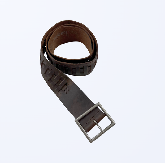 Just Jeans Ledergürtel dunkelbraun mit Lederriemen