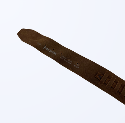 Just Jeans Ledergürtel dunkelbraun mit Lederriemen