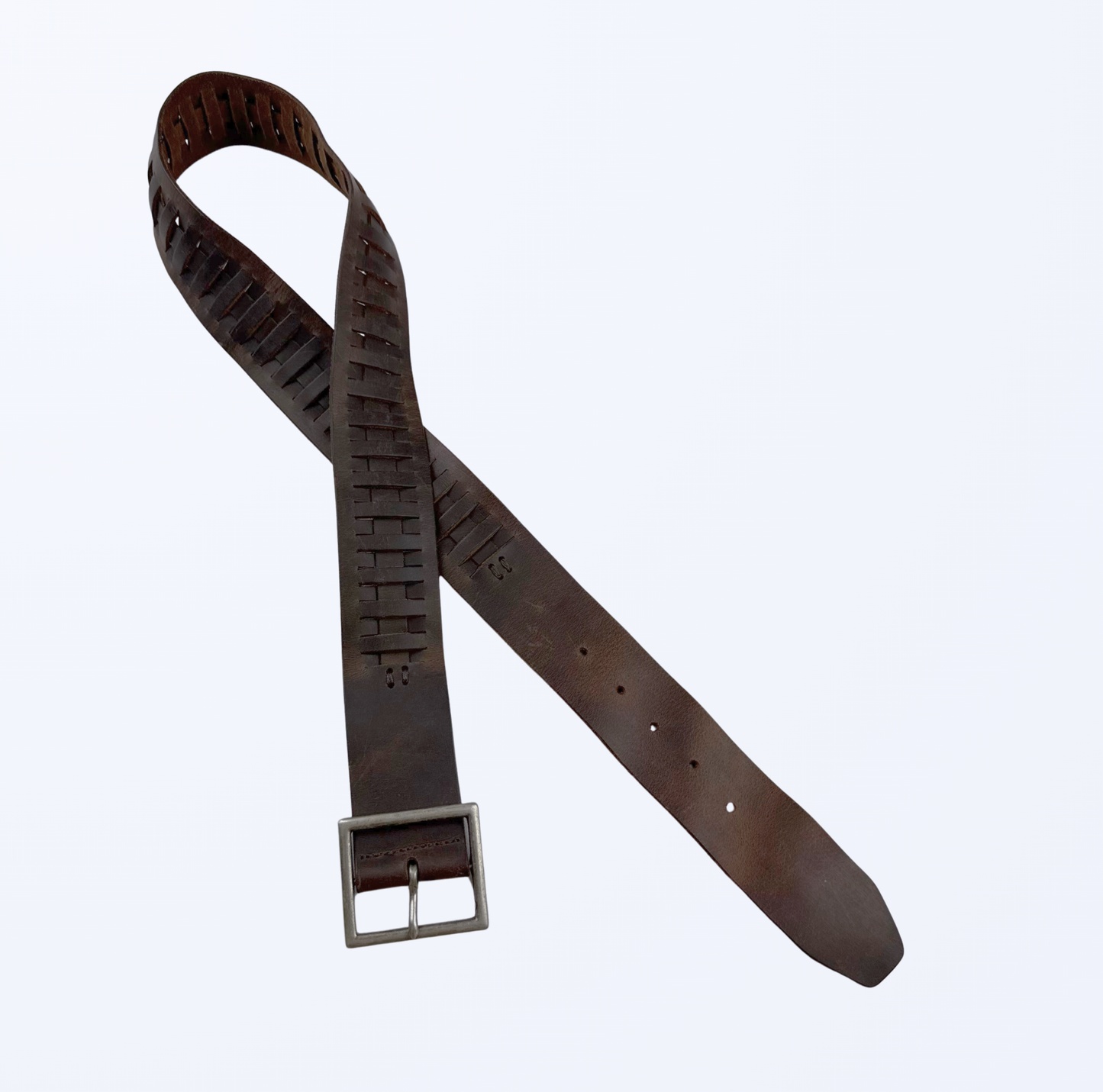 Just Jeans Ledergürtel dunkelbraun mit Lederriemen