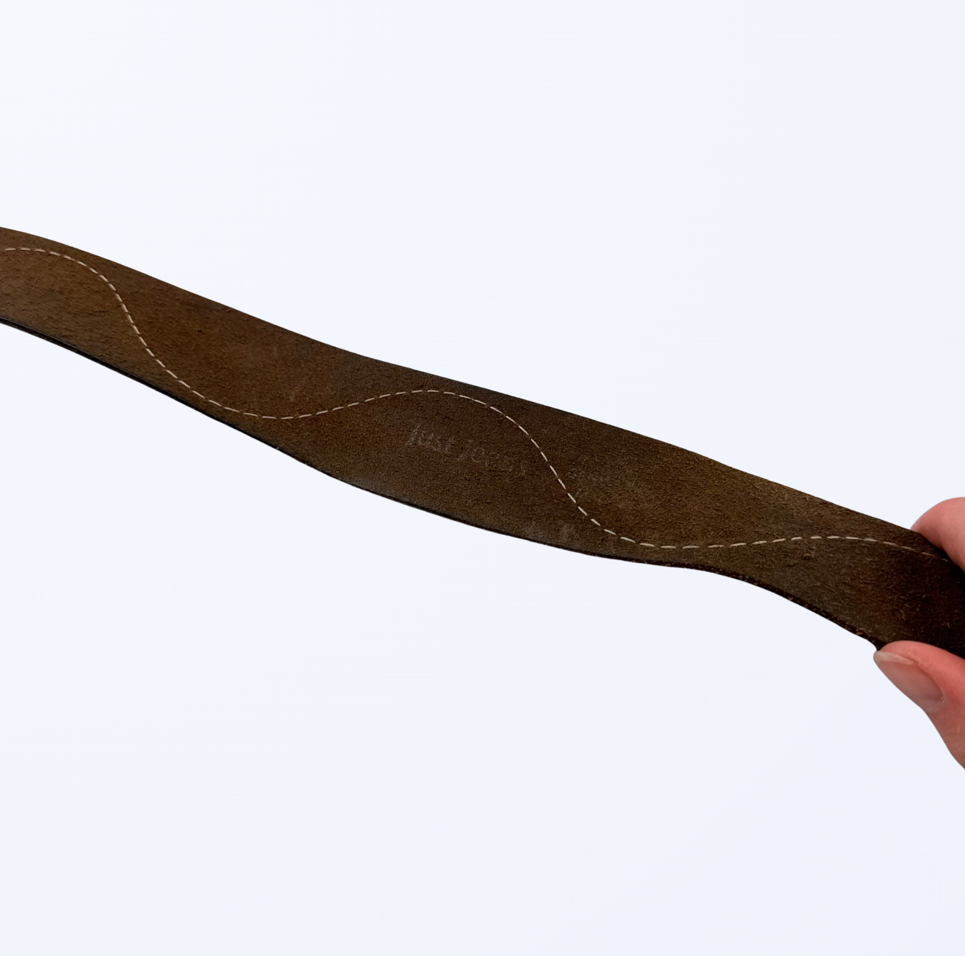 Just Jeans Ledergürtel Dunkelbraun weiße Naht