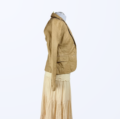 Just Jeans Lederjacke Lederblazer beige Teos Vintage Onlineshop