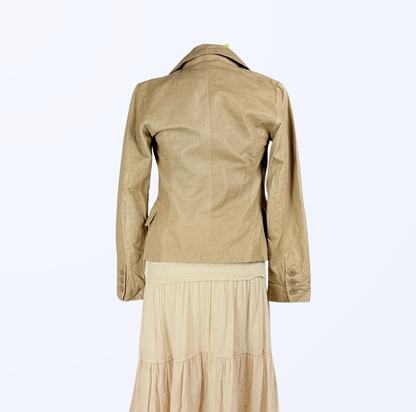 Just Jeans Lederjacke Lederblazer beige Teos Vintage Onlineshop