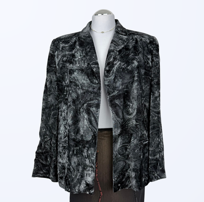 Vintage Samtblazer schwarz silber goth grunge 90s Style Teos Vintage Online Shop