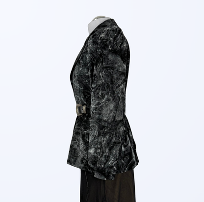 Vintage Samtblazer schwarz silber goth grunge 90s Style Teos Vintage Online Shop