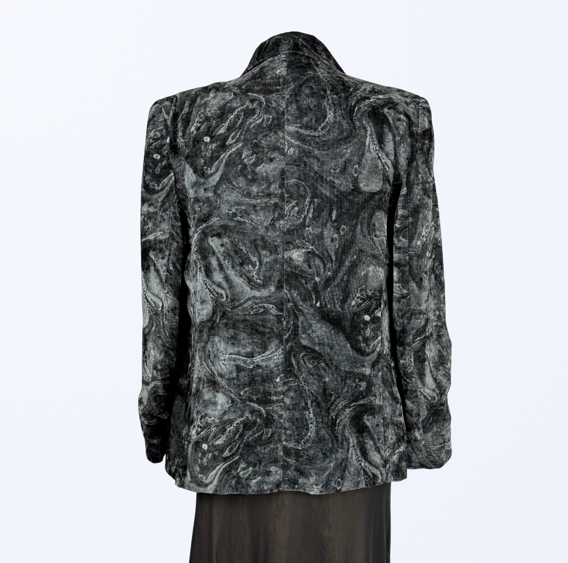 Vintage Samtblazer schwarz silber goth grunge 90s Style Teos Vintage Online Shop