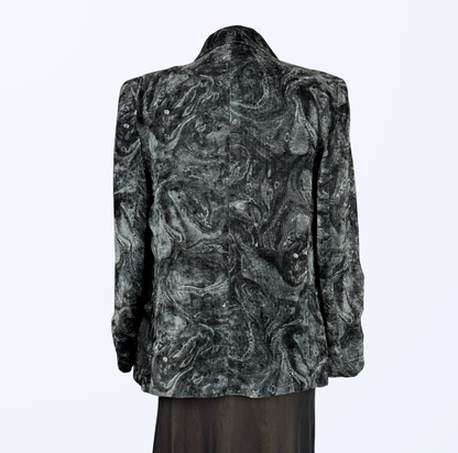 Vintage Samtblazer schwarz silber goth grunge 90s Style Teos Vintage Online Shop