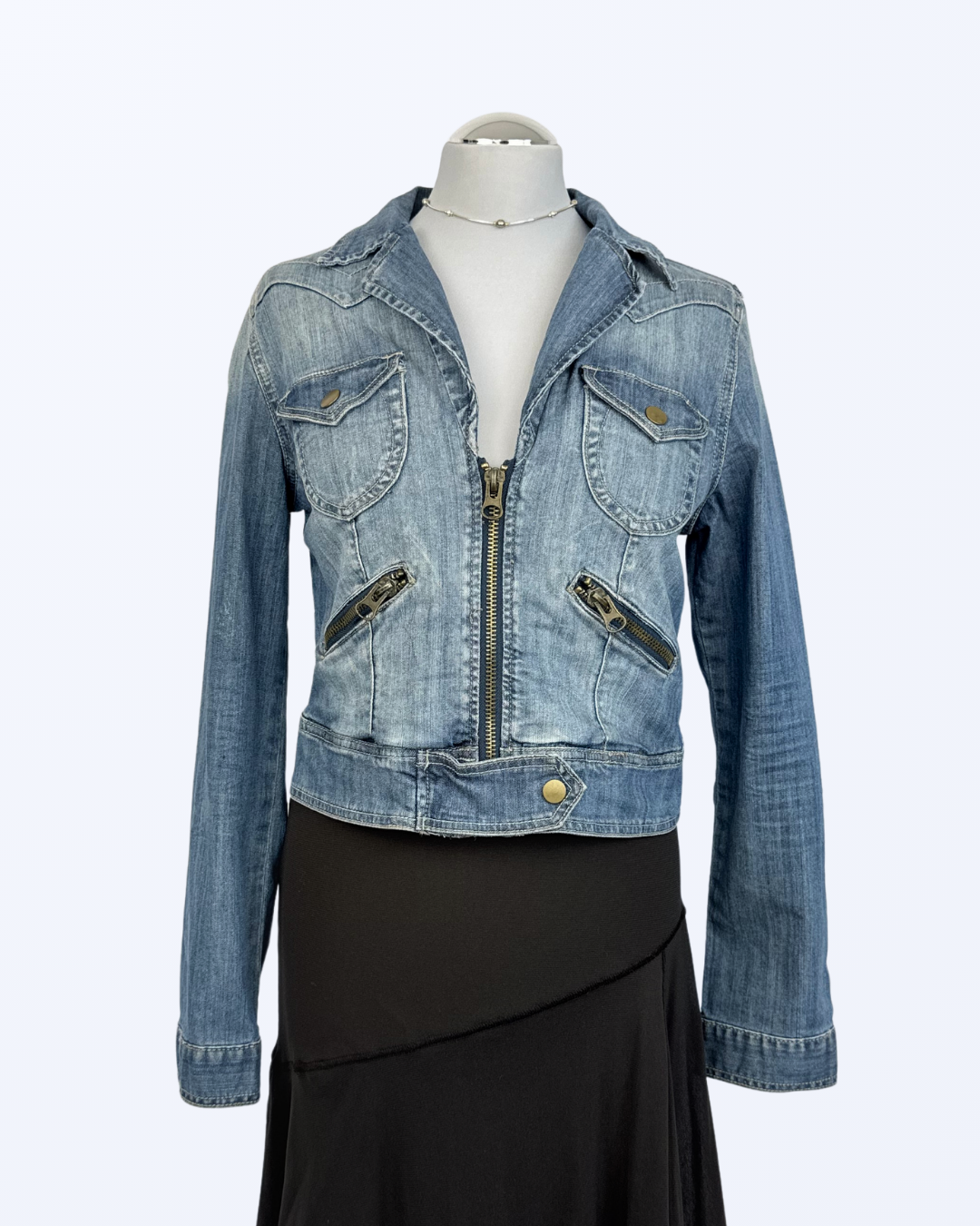 Kappahl Jeansjacke denimblau mit Waschung Teos Vintage