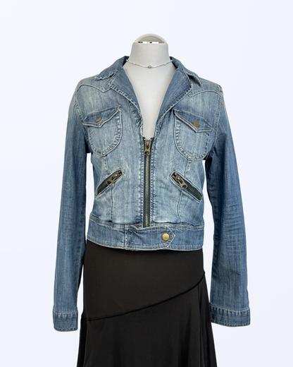 Kappahl Jeansjacke denimblau mit Waschung Teos Vintage
