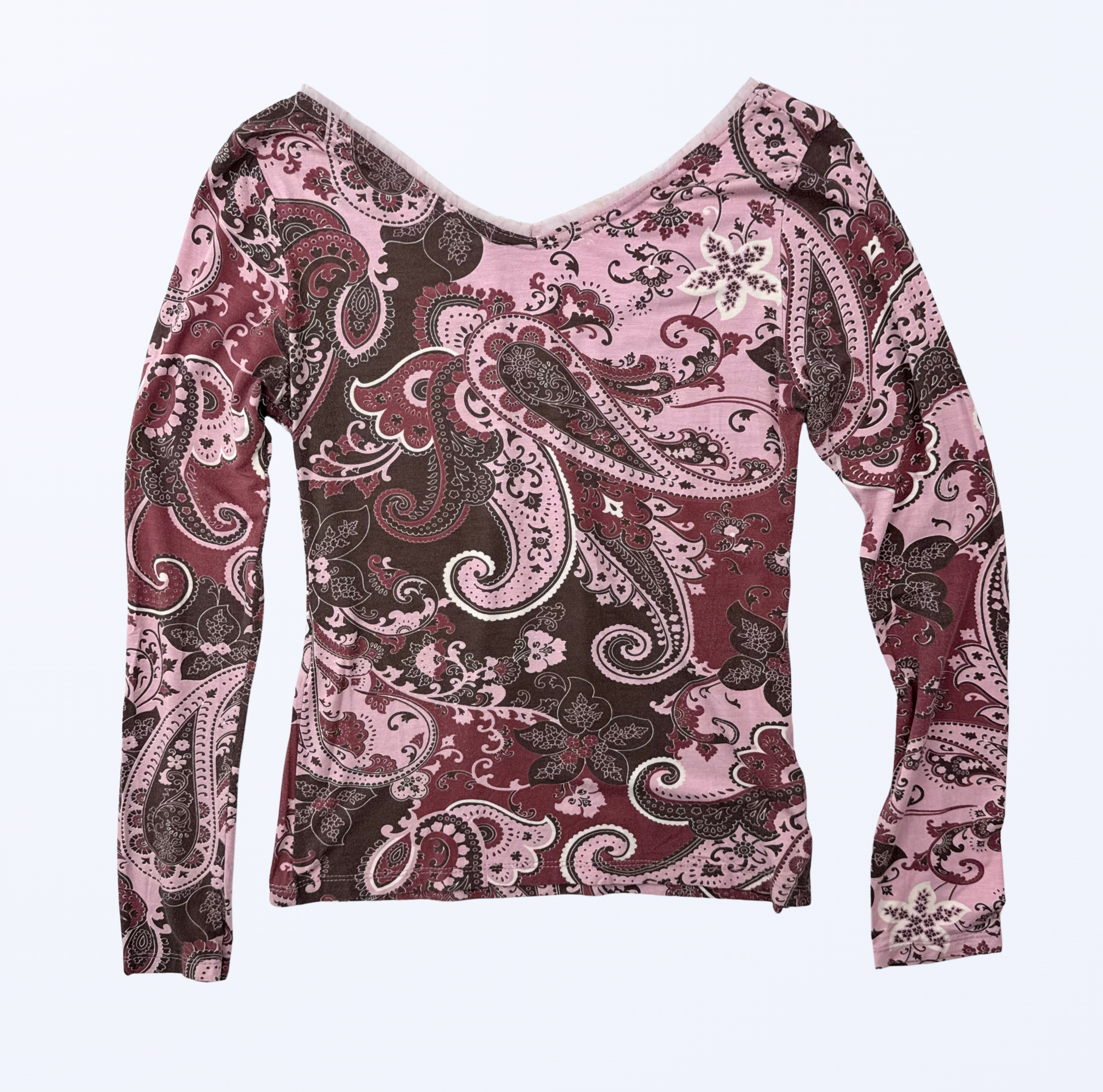 Keeps Longsleeve Floral Pasley rosa rot Teos Vintage Onlineshop