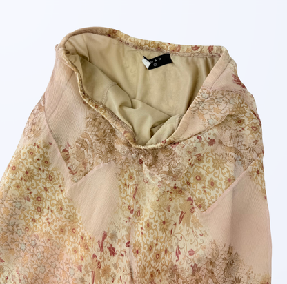 Koan Maxirock Seide Rosa Beige Teos Vintage Onlineshop
