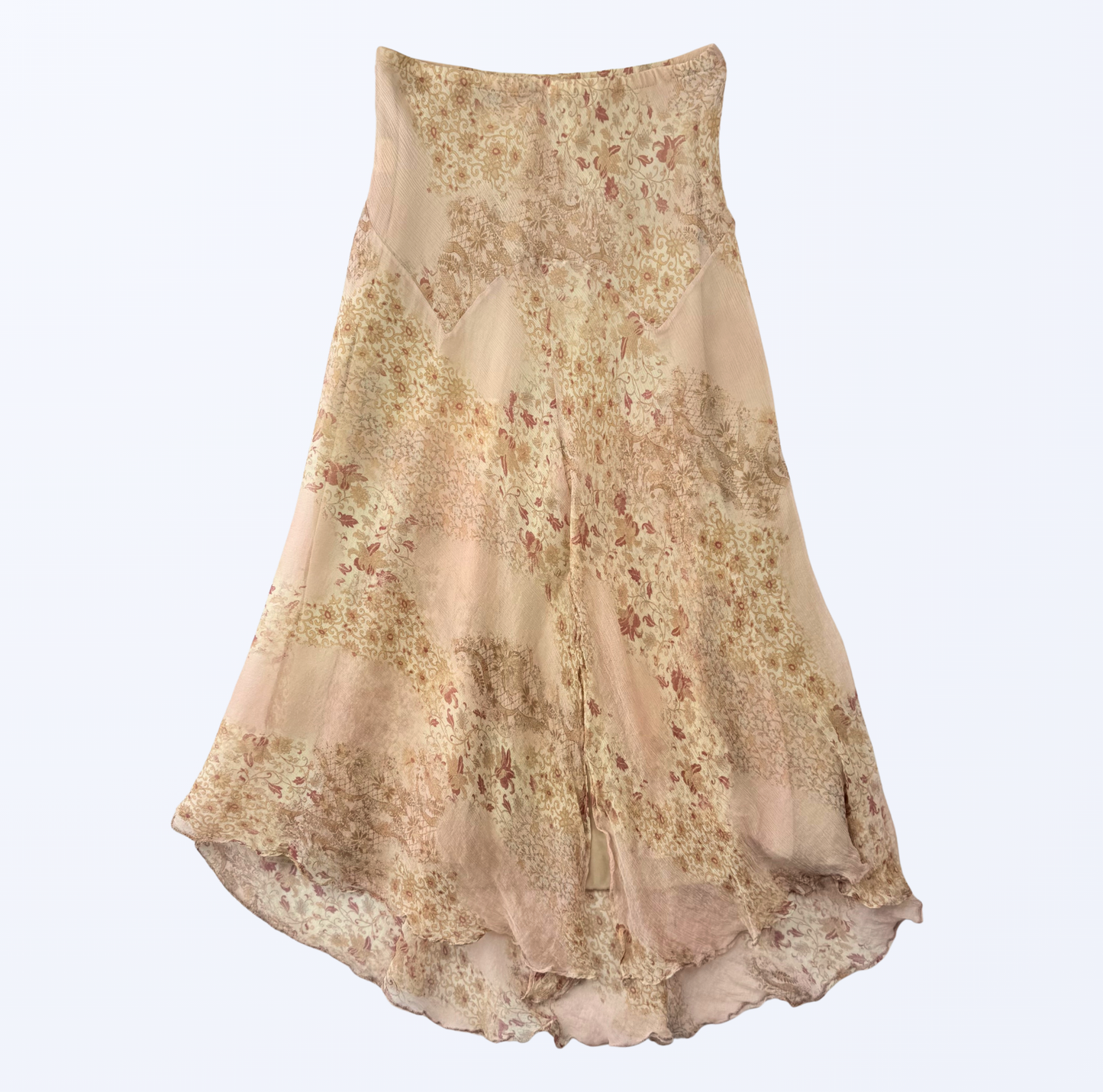 Koan Maxirock Seide Rosa Beige Teos Vintage Onlineshop
