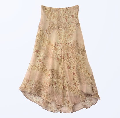 Koan Maxirock Seide Rosa Beige Teos Vintage Onlineshop