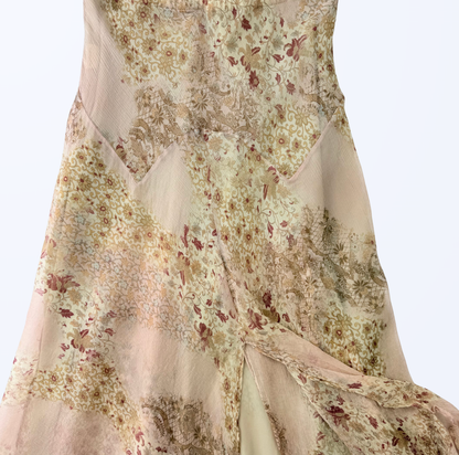 Koan Maxirock Seide Rosa Beige Teos Vintage Onlineshop