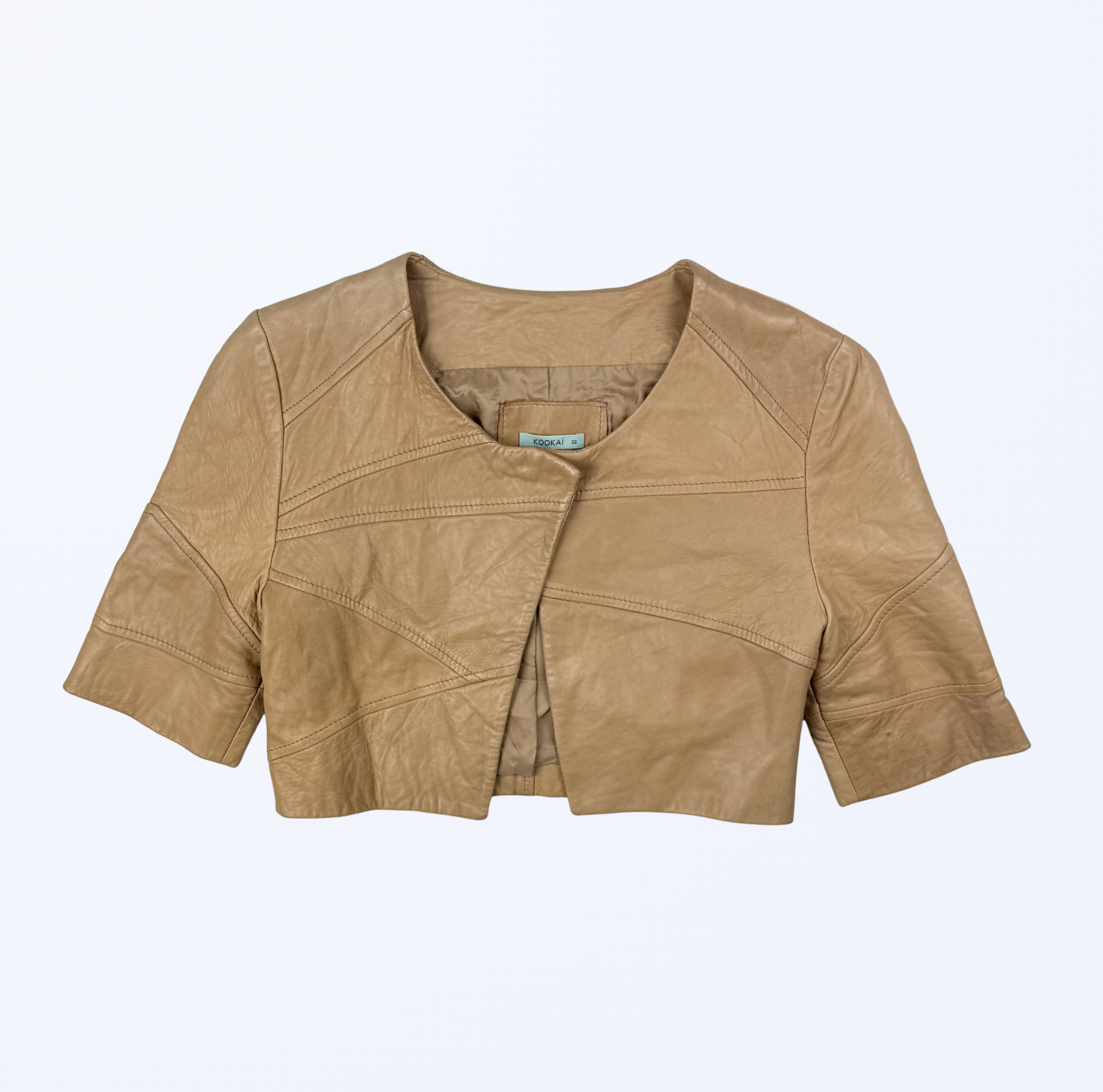 Kookai Vintage Lederbolero sand Teos Vintage Onlineshop