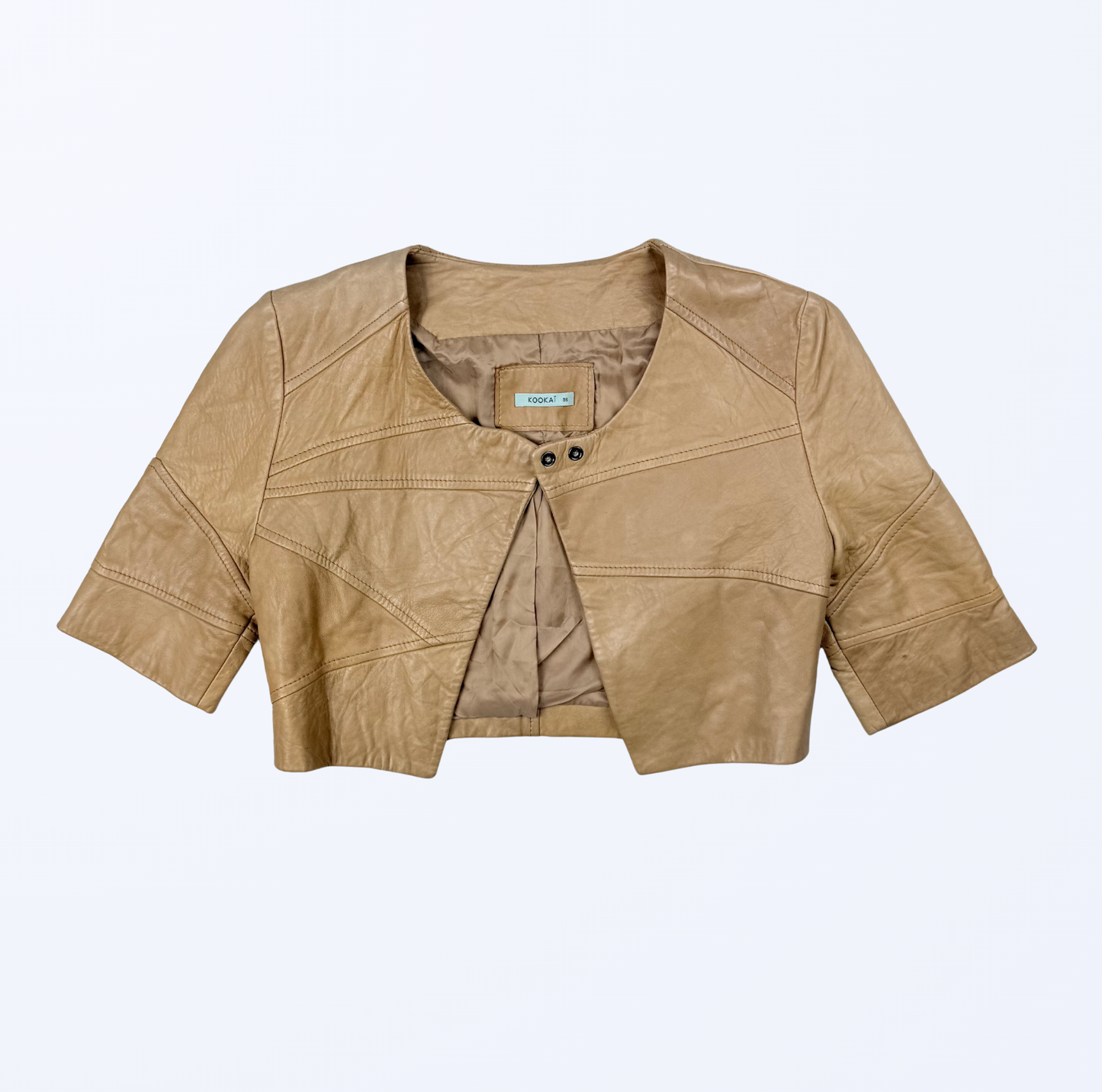 Kookai Vintage Lederbolero sand Teos Vintage Onlineshop