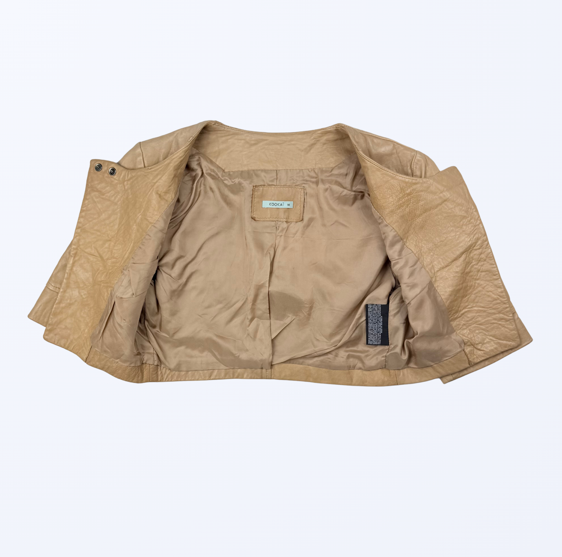 Kookai Vintage Lederbolero sand Teos Vintage Onlineshop