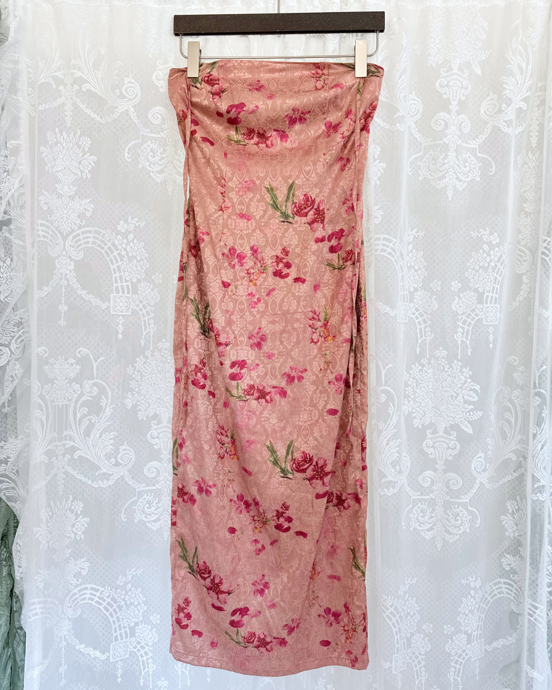 LHMKNKI Maxikleid enganliegend bodycon bandeau Neckholder y2k Teos Vintage Online shop
