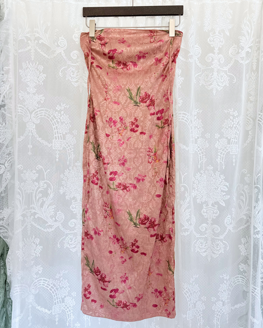 LHMKNKI Maxikleid enganliegend bodycon bandeau Neckholder y2k Teos Vintage Online shop