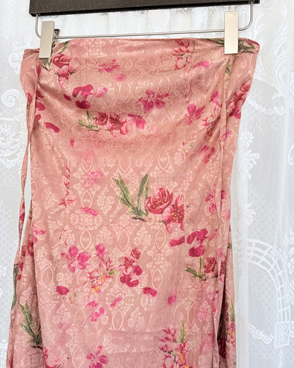 LHMKNKI Maxikleid enganliegend bodycon bandeau Neckholder y2k Teos Vintage Online shop