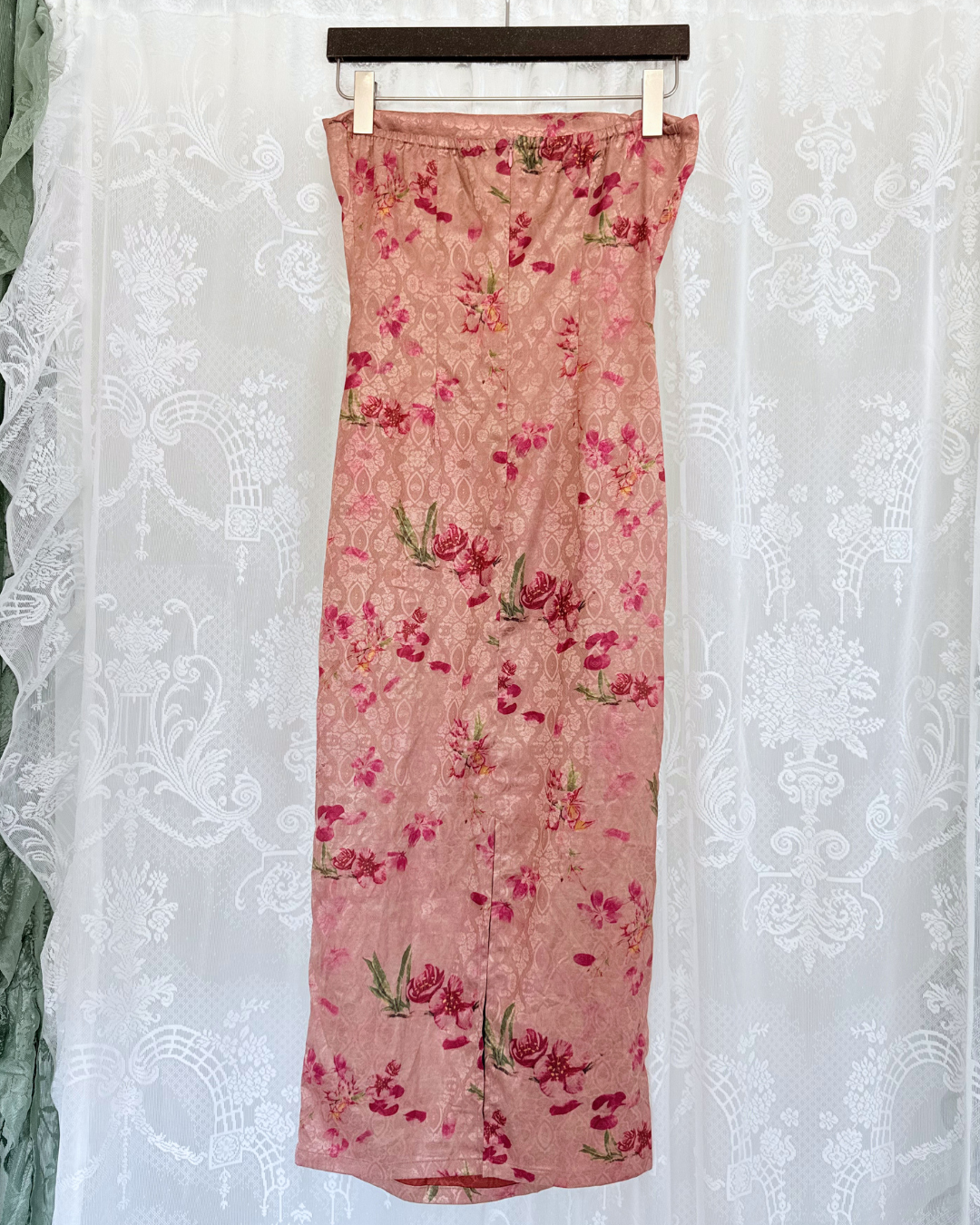 LHMKNKI Maxikleid enganliegend bodycon bandeau Neckholder y2k Teos Vintage Online shop