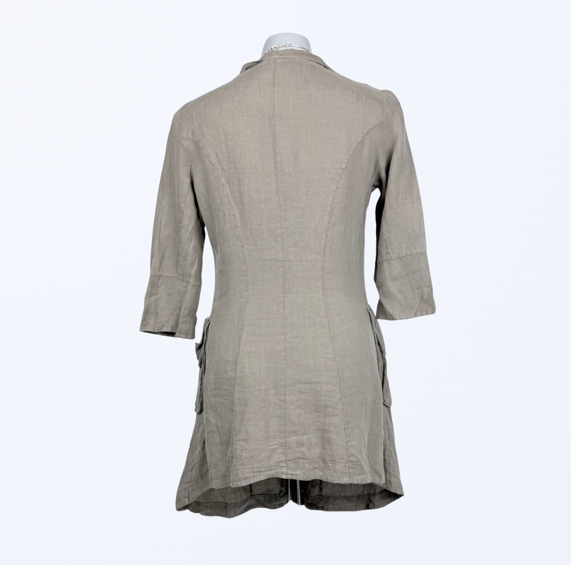 La Fee Leinenkleid Leinenjacke Leinenmantel taupe Naturstoff Teos Vintage