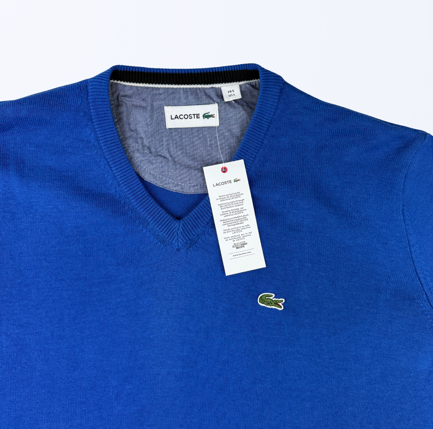 Lacoste Sweater V-Neck Königsblau Teos Vintage Onlineshop
