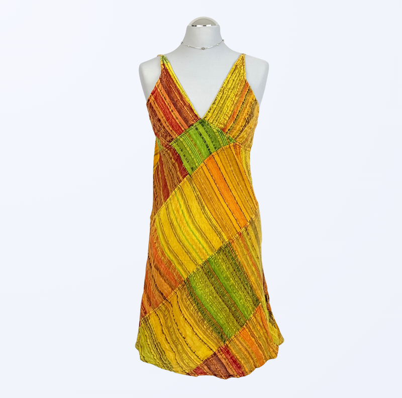 Lara Ethnics Boho Whimsy Whimsical Festival goa Minikleid orange grün gelb