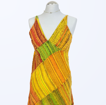 Lara Ethnics Boho Whimsy Whimsical Festival goa Minikleid orange grün gelb