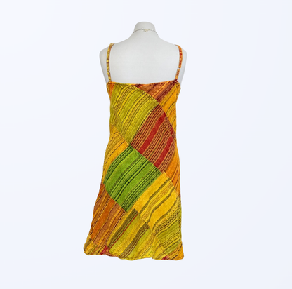 Lara Ethnics Boho Whimsy Whimsical Festival goa Minikleid orange grün gelb