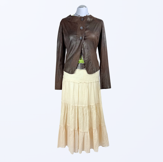 Boho Rock creme beige festival Maxirock Teos Vintage Onlineshop