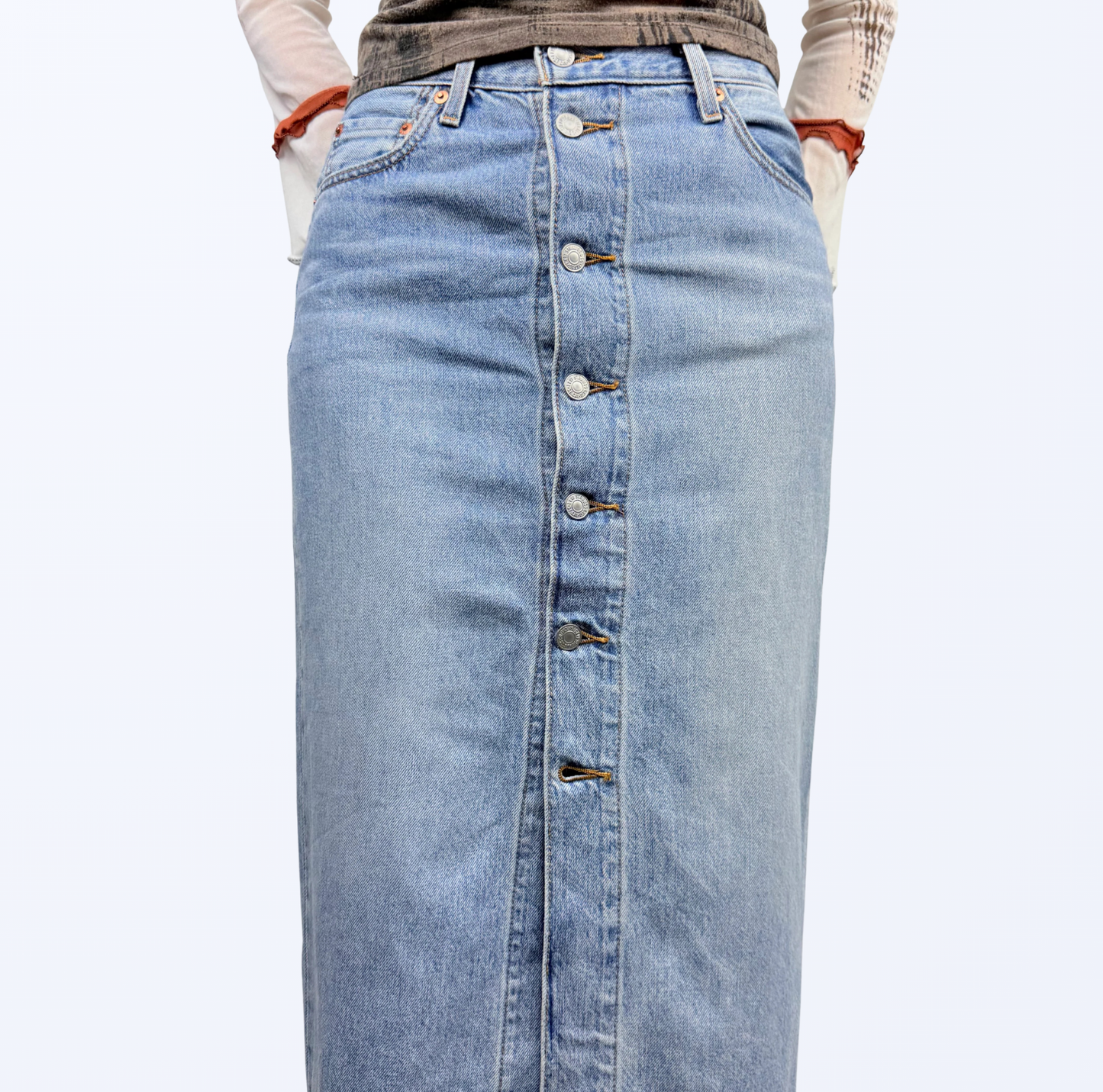 Levi‘s Premium Denim Midirock Retro Style Casual Chic Teos Vintage Onlineshop
