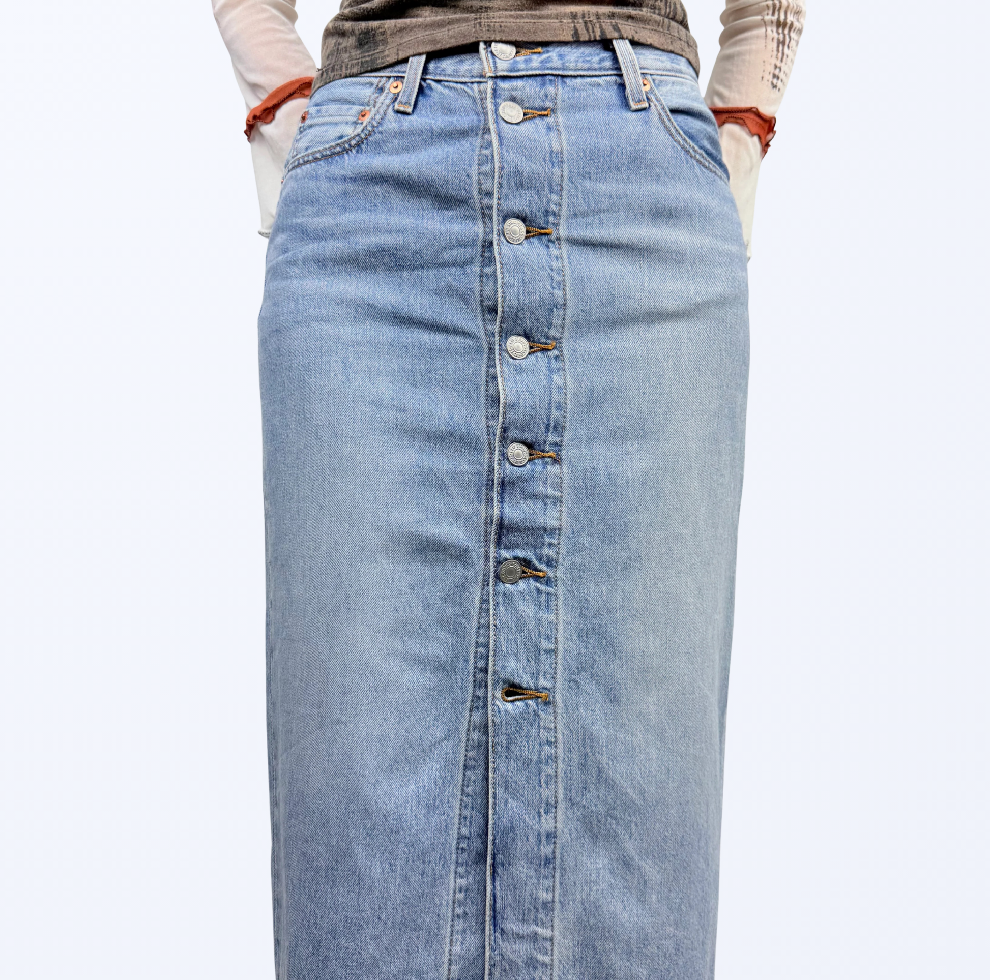 Levi‘s Premium Denim Midirock Retro Style Casual Chic Teos Vintage Onlineshop