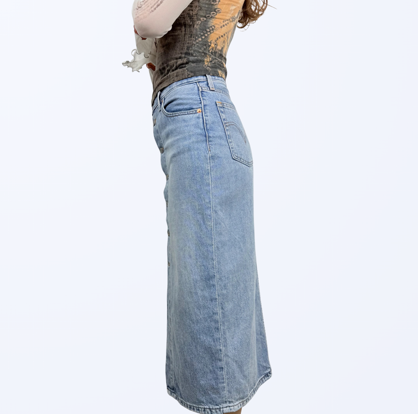 Levi‘s Premium Denim Midirock Retro Style Casual Chic Teos Vintage Onlineshop