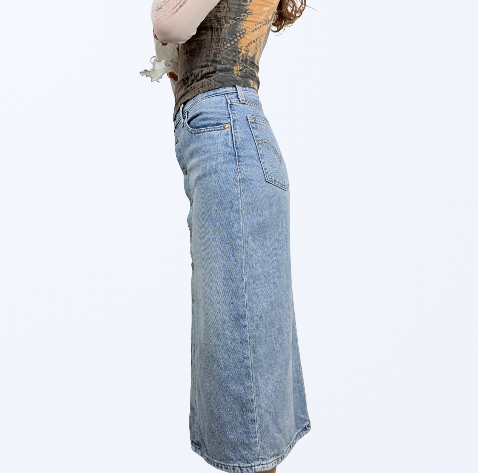 Levi‘s Premium Denim Midirock Retro Style Casual Chic Teos Vintage Onlineshop
