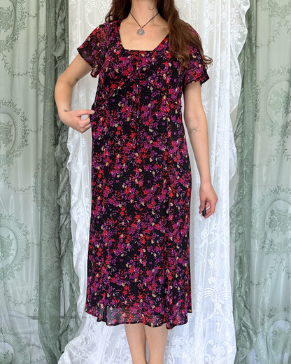 Luisa Viola Maxikleid Blumenmuster Sommerkleid 90s Style whitchy whimsical boho Teos Vintage Onlineshop