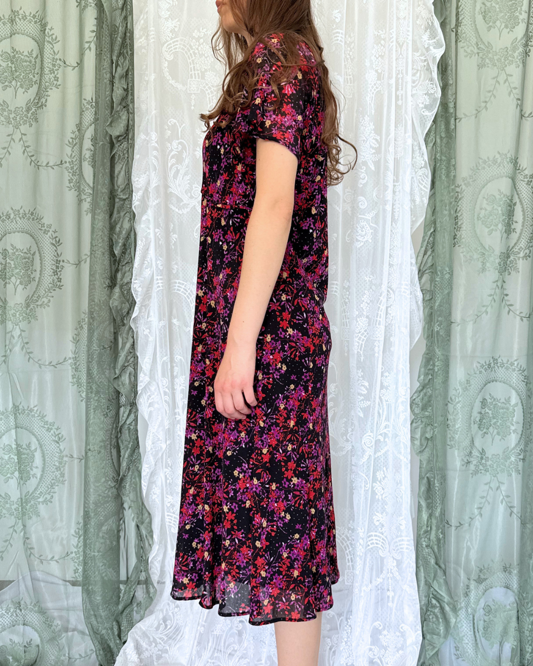 Luisa Viola Maxikleid Blumenmuster Sommerkleid 90s Style whitchy whimsical boho Teos Vintage Onlineshop
