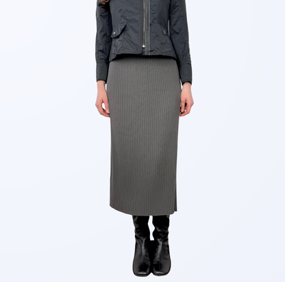 Marc Cain Maxirock grau Strickoptik Teos vintage Onlineshop