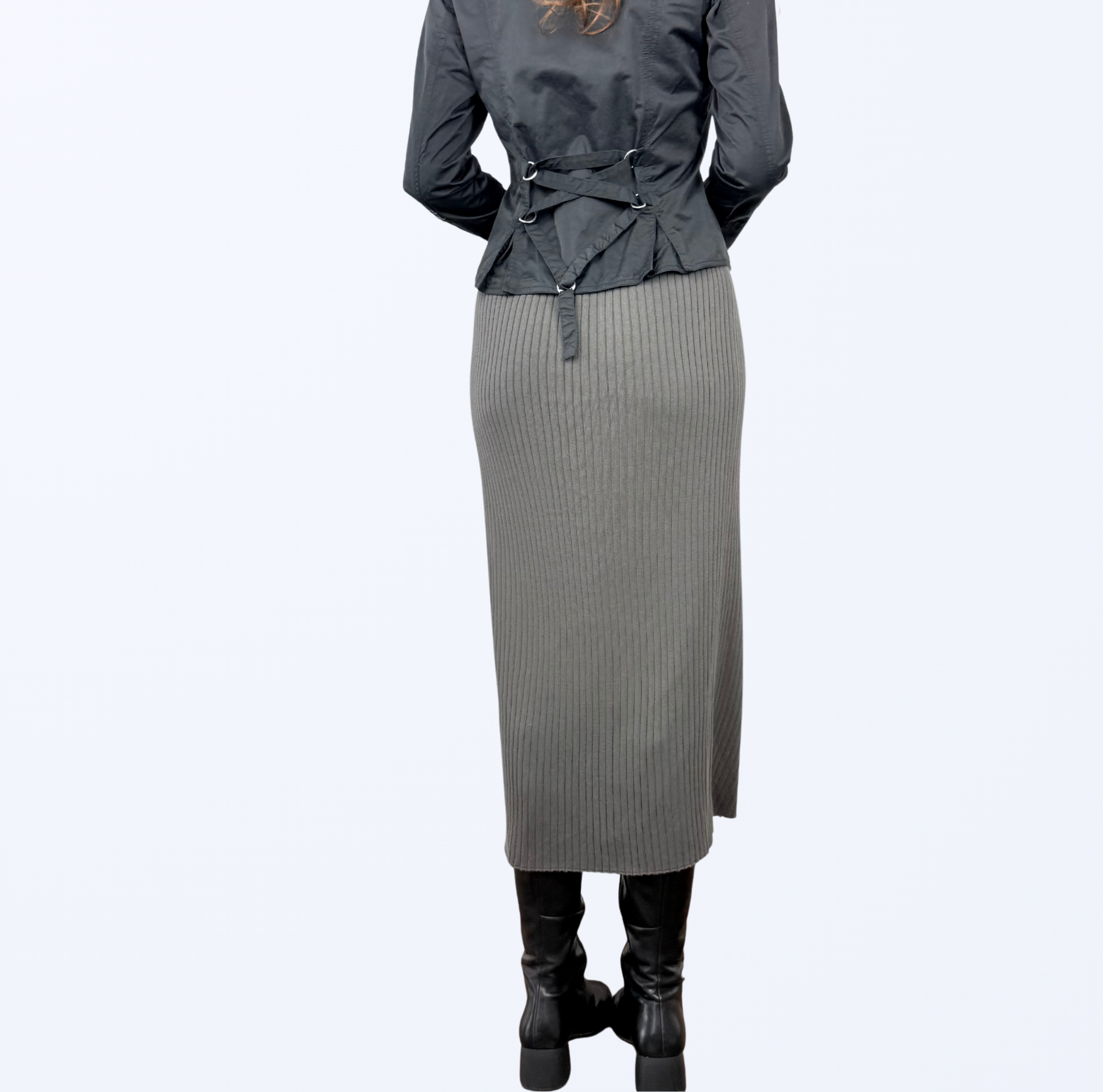 Marc Cain Maxirock grau Strickoptik Teos vintage Onlineshop