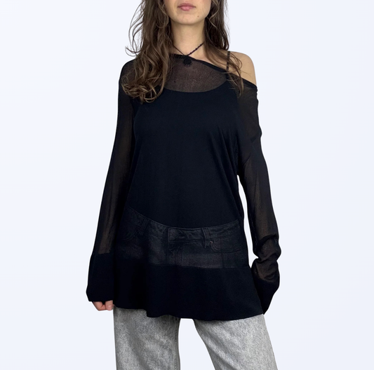 Marc Cain Mesh Longsleeve Designer Teos Vintage Onlineshop