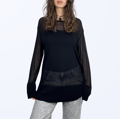 Marc Cain Mesh Longsleeve Designer Teos Vintage Onlineshop