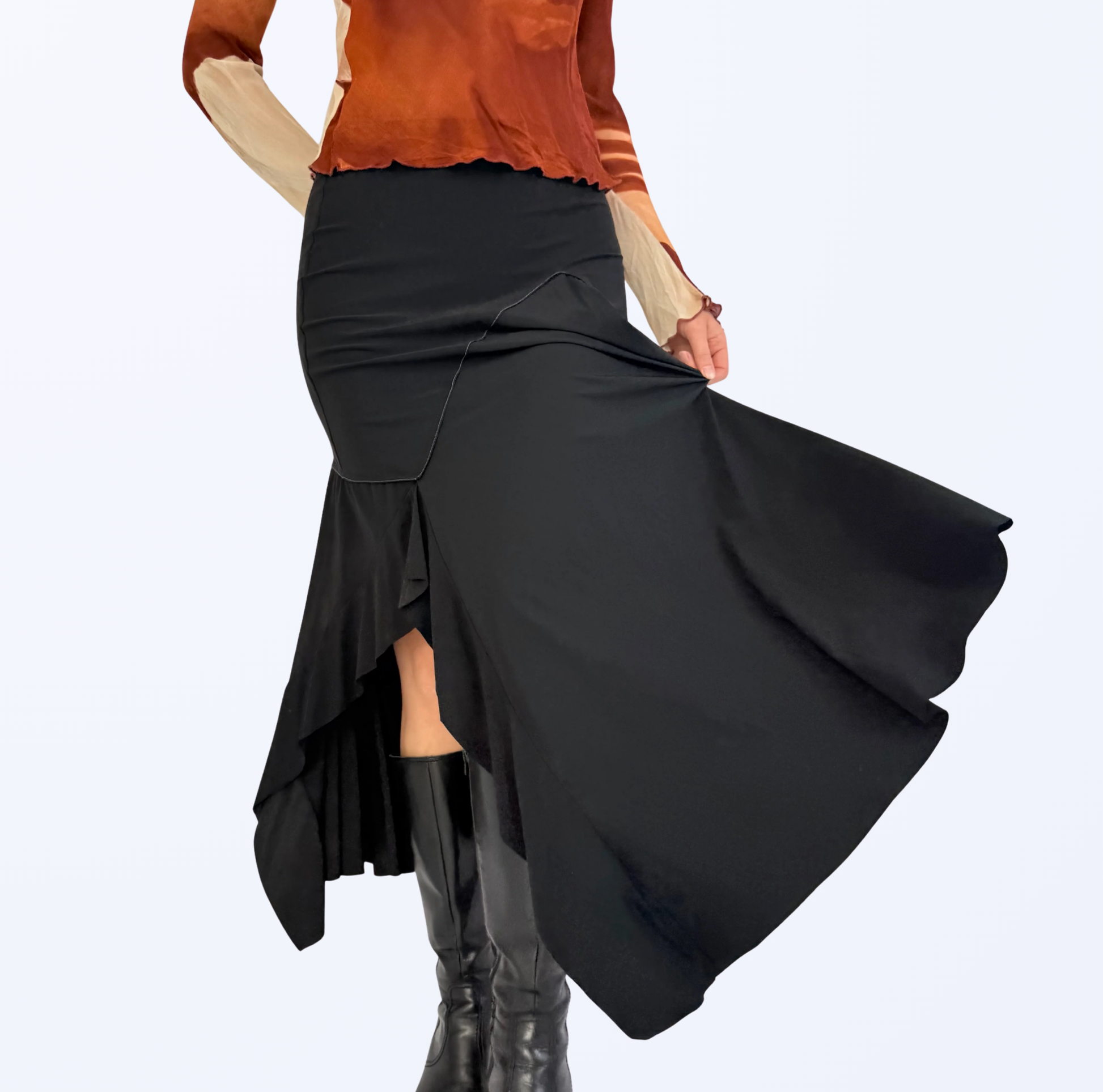 Maxirock asymmetrisch Fairy Grunge Style Teos Vintage Onlineshop