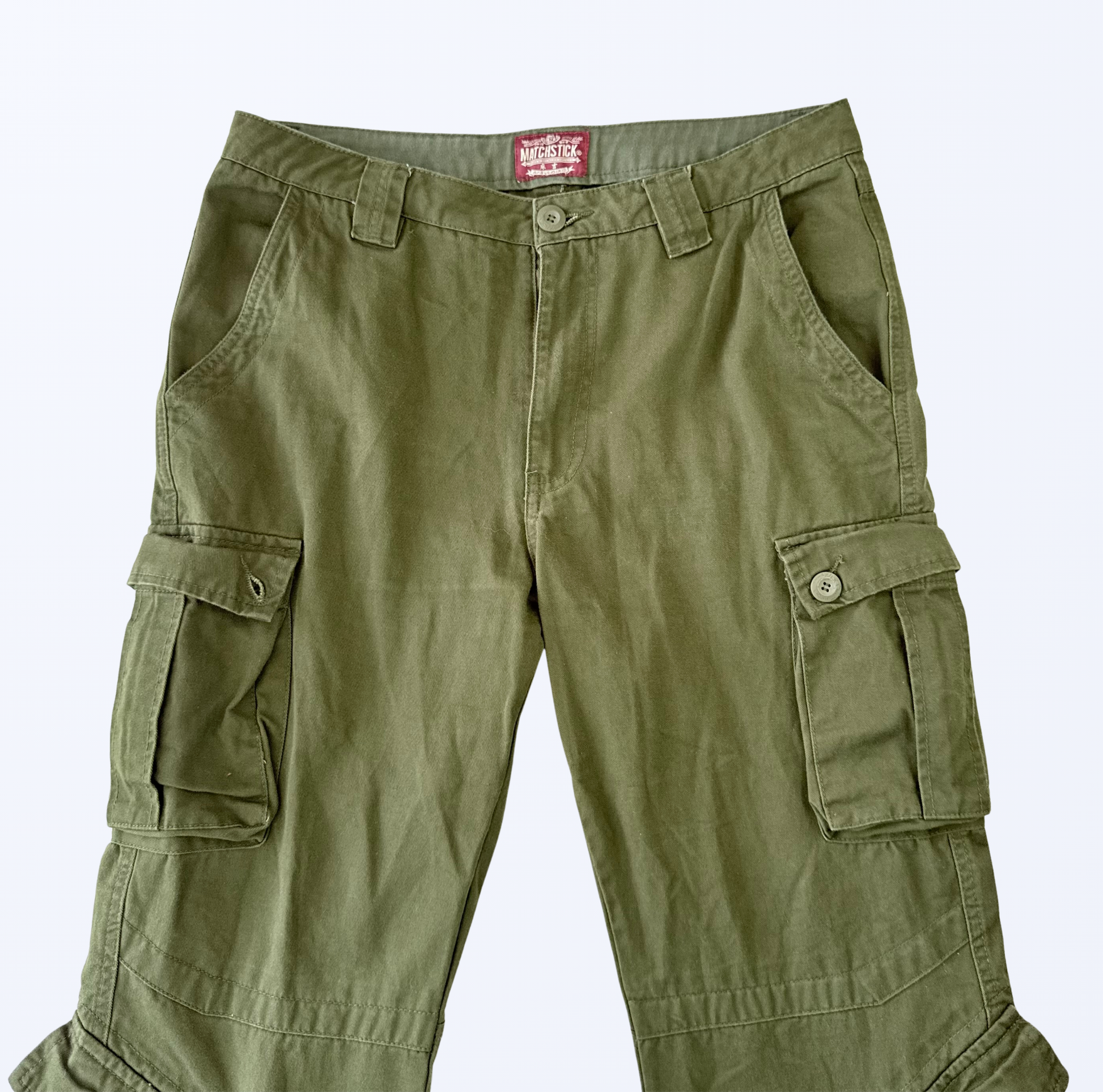 Matchstick Cargohose dunkelgrün Utility Street Style Teos Vintage