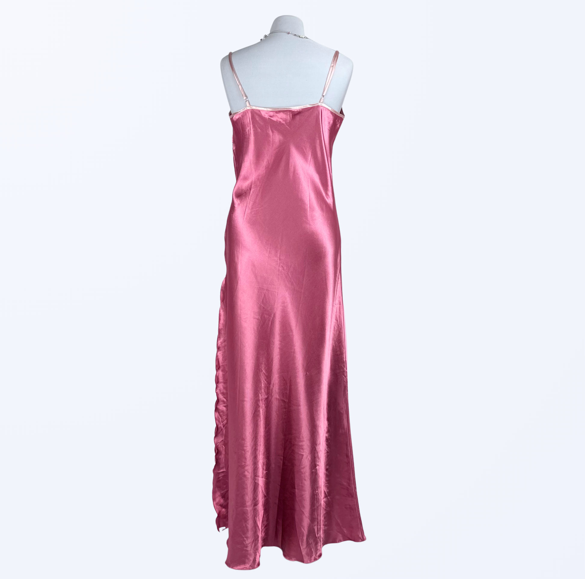 Maxi Slip Kleid Slip Dress mit Schlitz Stickereien Teos Vintage Onlineshop