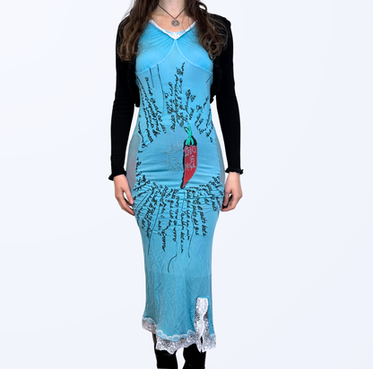 Maxikleid Chilli Türkis Spitze Teos Vintage onlineshop