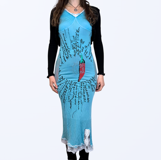 Maxikleid Chilli Türkis Spitze Teos Vintage onlineshop