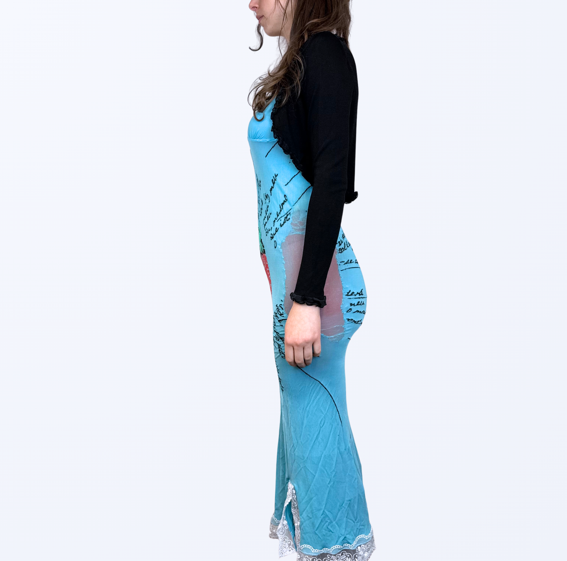 Maxikleid Chilli Türkis Spitze Teos Vintage onlineshop