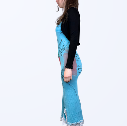 Maxikleid Chilli Türkis Spitze Teos Vintage onlineshop