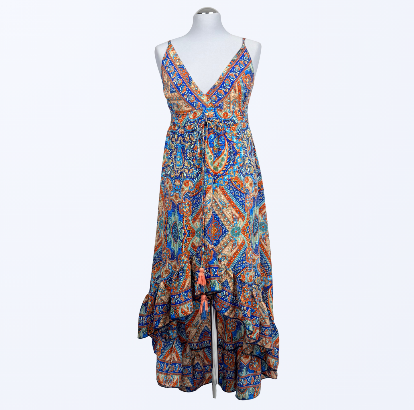 Vokuhila Kleid Ibiza Boho Fesitval Beach Strandurlaub Teos Vintage