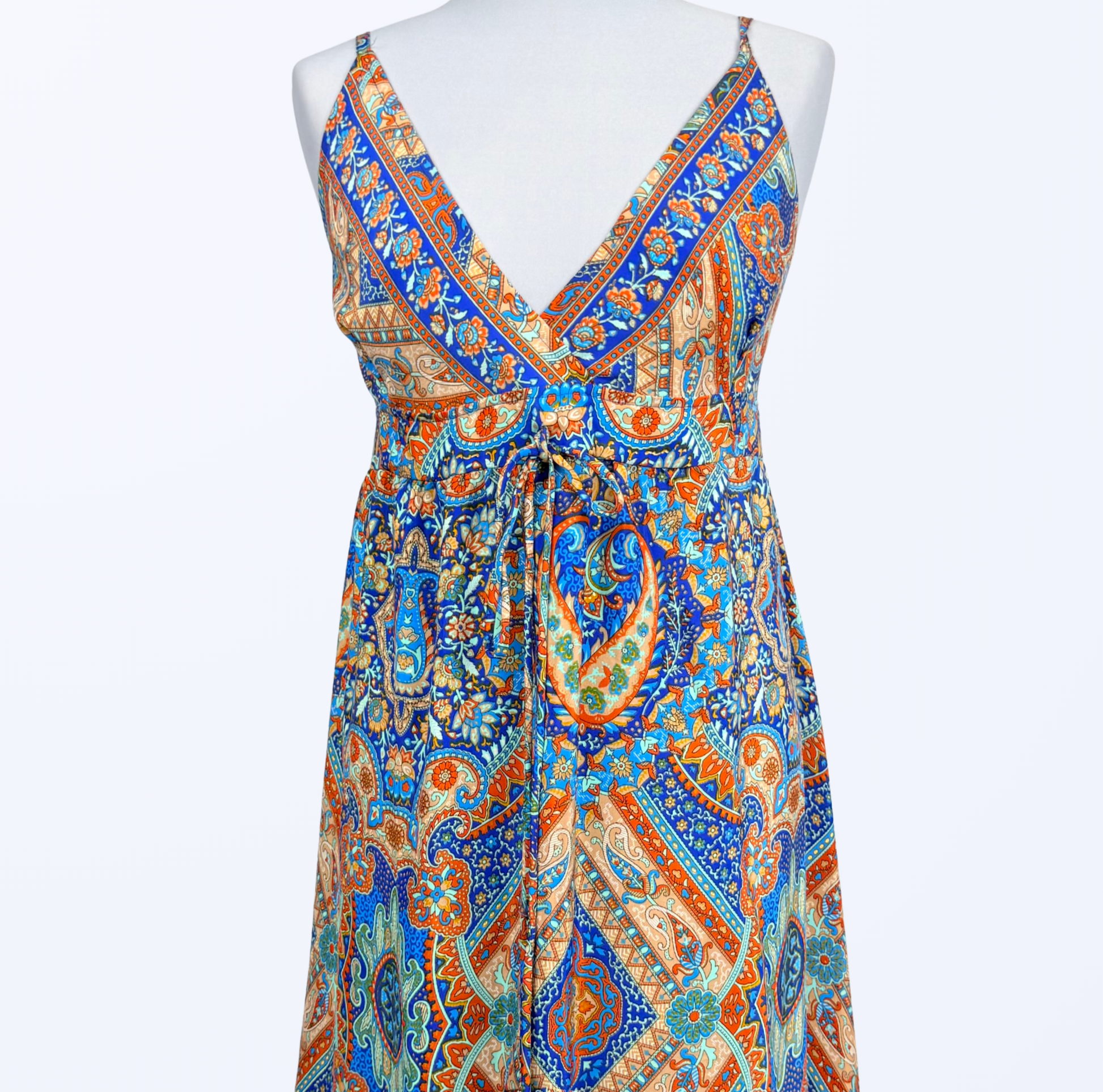 Vokuhila Kleid Ibiza Boho Fesitval Beach Strandurlaub Teos Vintage