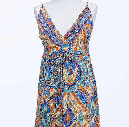 Vokuhila Kleid Ibiza Boho Fesitval Beach Strandurlaub Teos Vintage